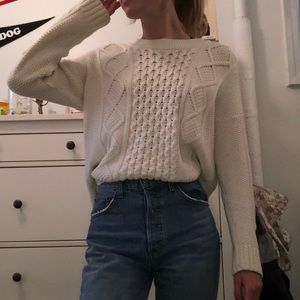Made well cable knit white sweater